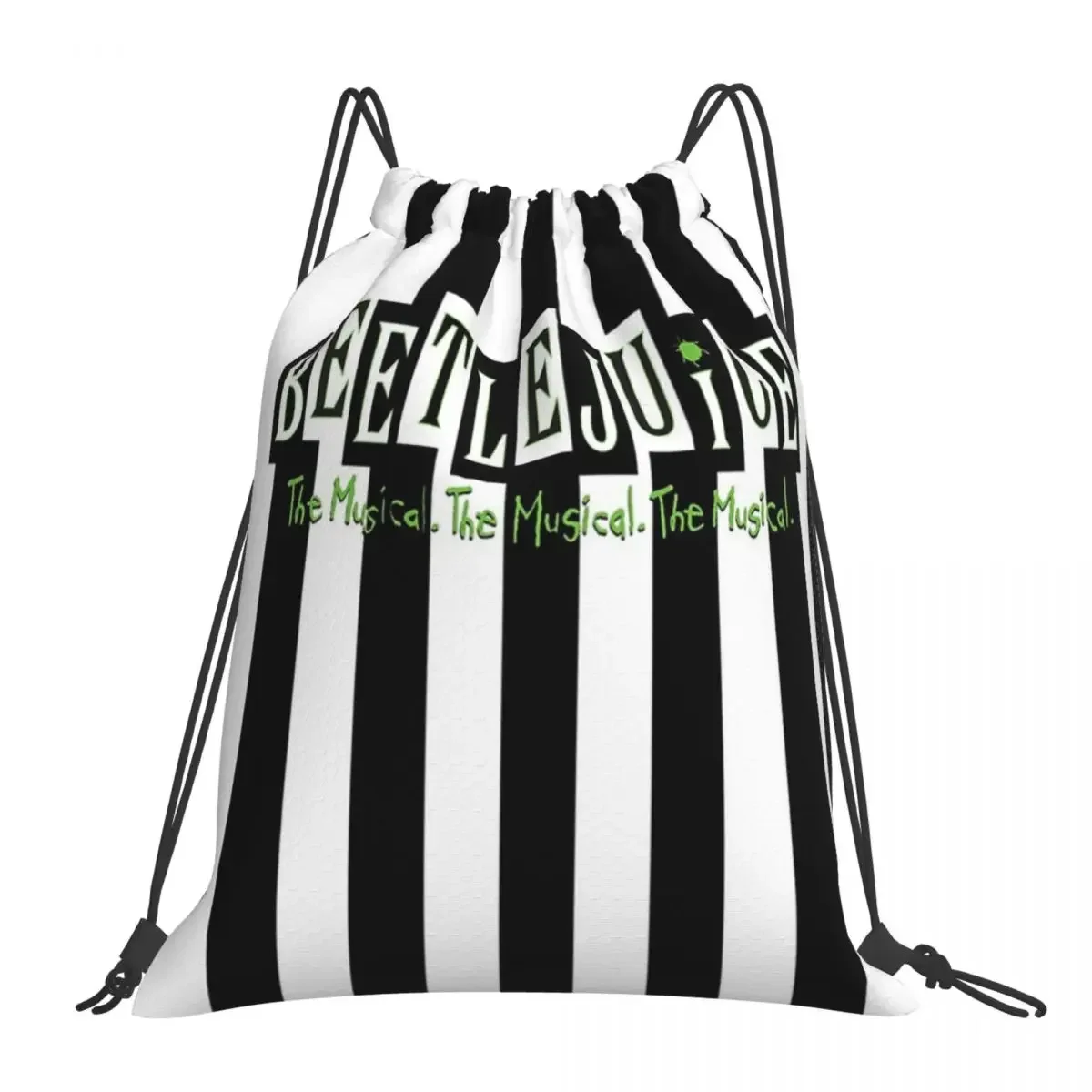 

Beetlejuice The Musical Backpacks Casual Portable Drawstring Bag Drawstring Bundle Pocket Sundries Bag BookBag For Travel School
