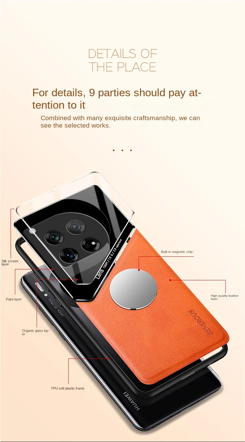 Coque téléphone texture cuir avec support magnétique oneplus pro_voghion.com