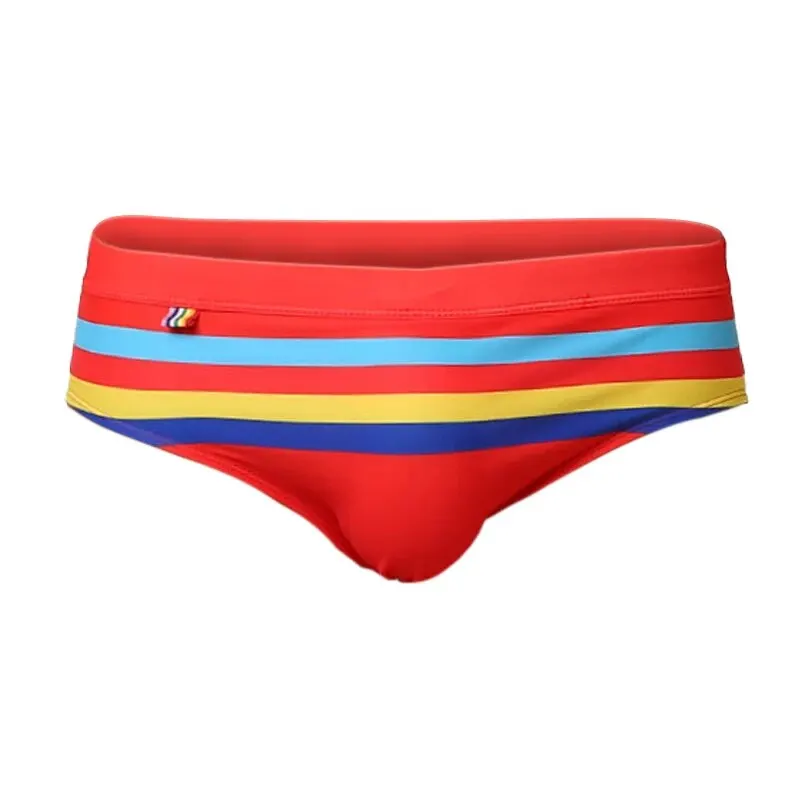 MEN'S Swimming Trunks Color Stripes Professional Swimming and Bodybuilding Briefs For Men swim trunks swim briefs