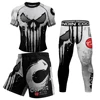 Rashguard MMA Clothes T-shirt Men Fitness Second Skin Compression Fitness Shirts Sets Gym Leggings Workout Running Sports Suits 3