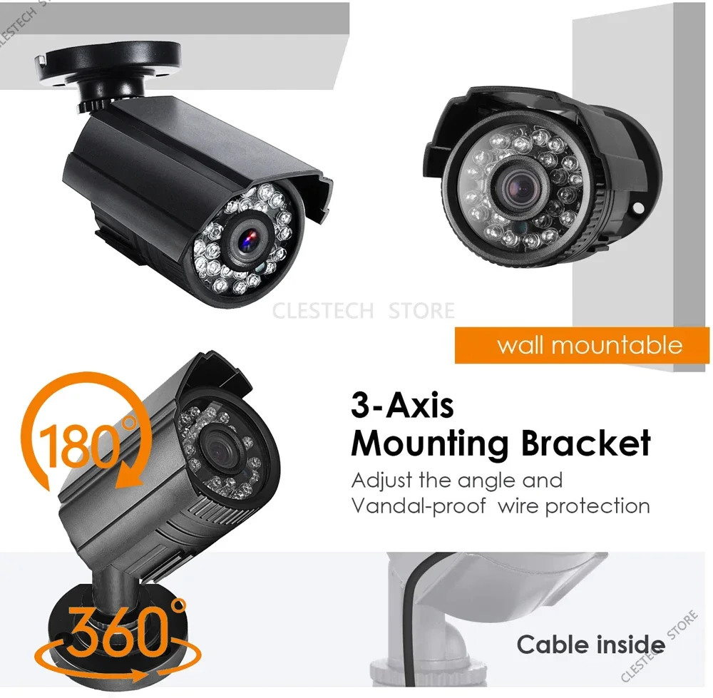 1200TVL HD CVBS Analog CCTV Camera Compatible TV Mini Outdoor IP66 Waterproof with Night Vision IR-CUT Audio Simple Quick Setup 6