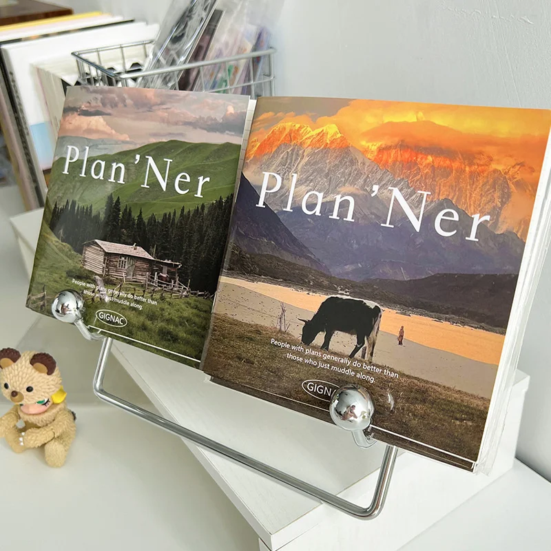 

​ins Beautiful Scenery Photo English Notebook Portable Booklet Weekly Plan Diary School Stationery Fashion Photo Props 24 Sheets