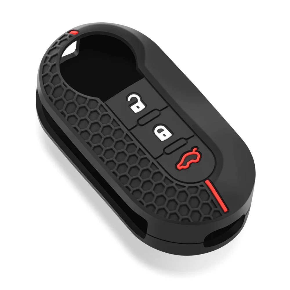 3 버튼 Fiat 500 용 실리콘 자동차 키 케이스 커버 Fiat Punto Panda 자동차 액세서리 용 접이식 원격 키 쉘