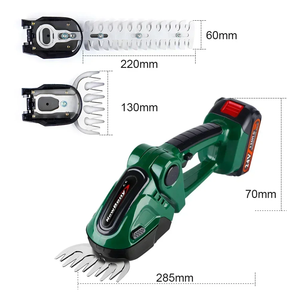 Noreter 21V 2 in 1 Electric Hedge Trimmer 20000rpm Household Lawn Mower  Garden Bush Scissors Grass Scissors Power Tool 2
