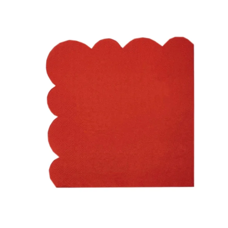 16pcs/Pac Simple Lace Cut-out Models Colourful Printed Napkins Chinese Red Wedding Paper Napkins Decorative Paper Placemats