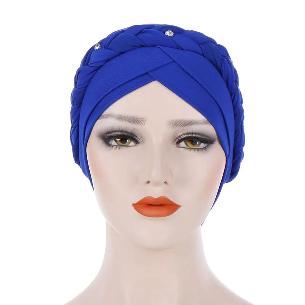 

Braid Turban Hat Underscarf Muslim Headpiece Full Cover Beanies Caps Head Scarf Women's Hijabs Muslim Turbante Islamic Turban