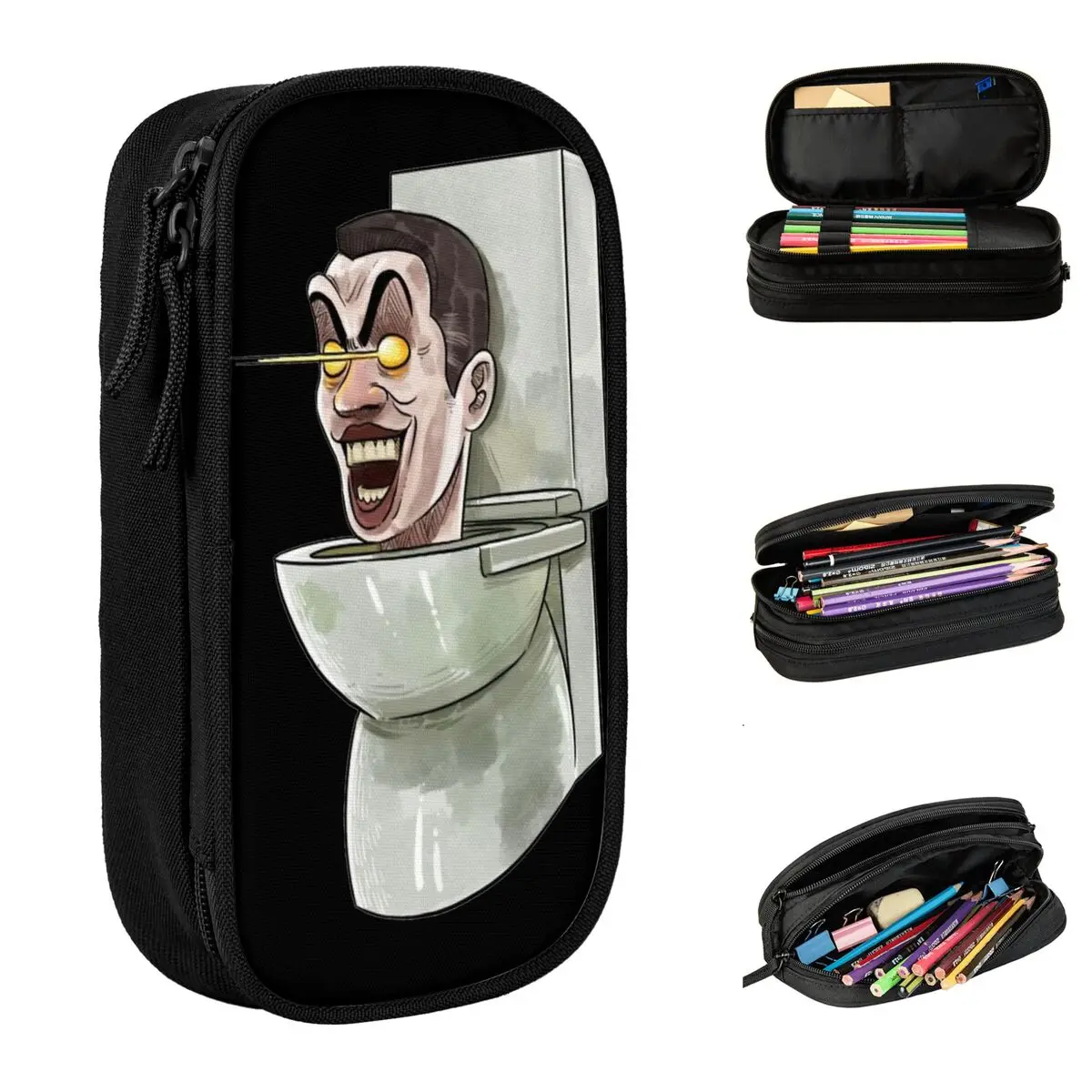 

Skibidi туалетный мем, рандомная сумка для ручек, большой контейнер для хранения для девочек и мальчиков, школьные косметические пеналы