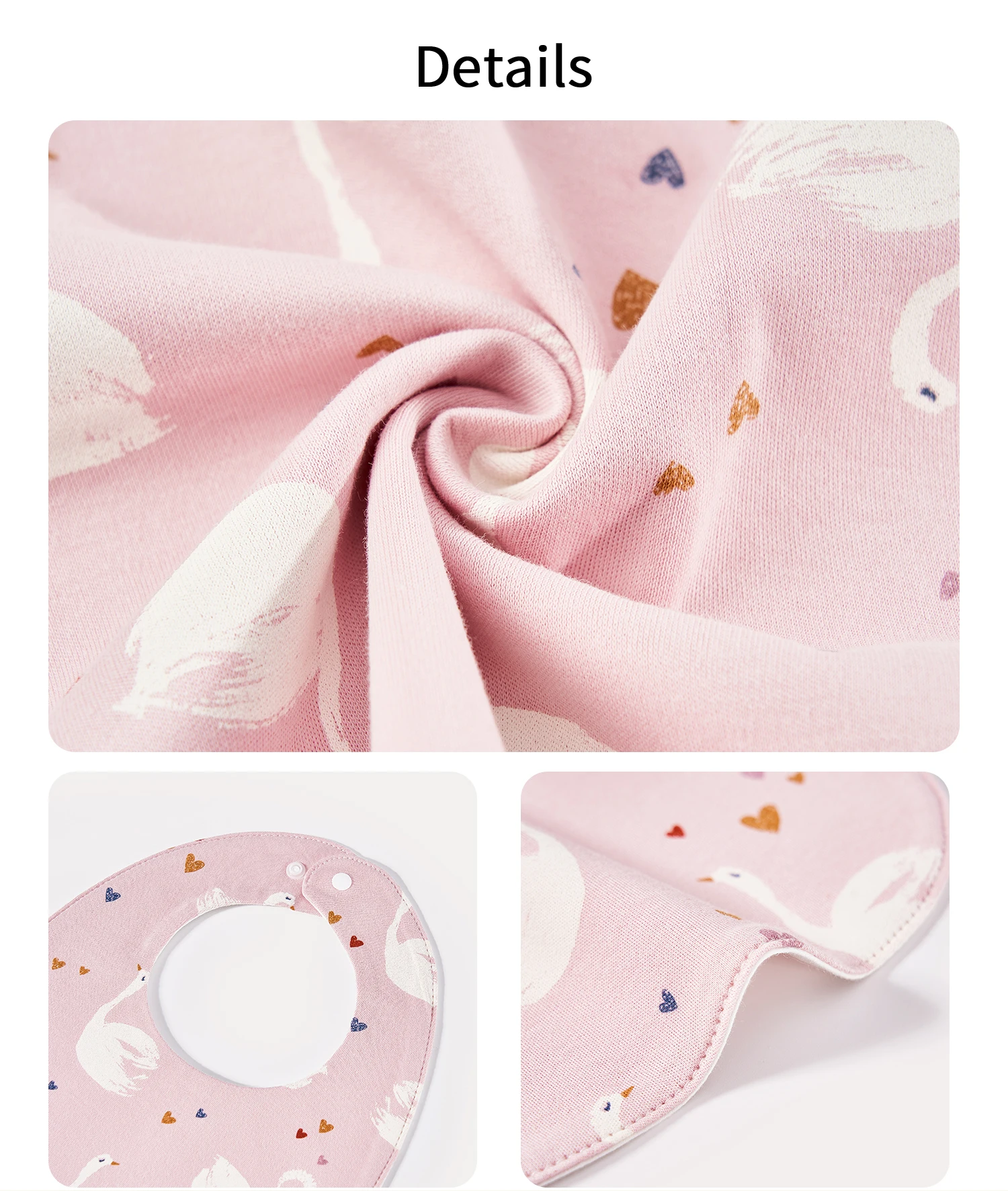 INSULAR Baby Bibs Feeding Scarf Adjustable Snap Saliva Towel Muslin Cotton Burp Cloths Animal Print Ruffled Edge Rainbow A Grade 3