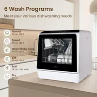 Countertop Dishwasher, 6 Programs Portable Dishwashers with 5L Built-in Water Tank, No Hookup Needed, Baby Care 2