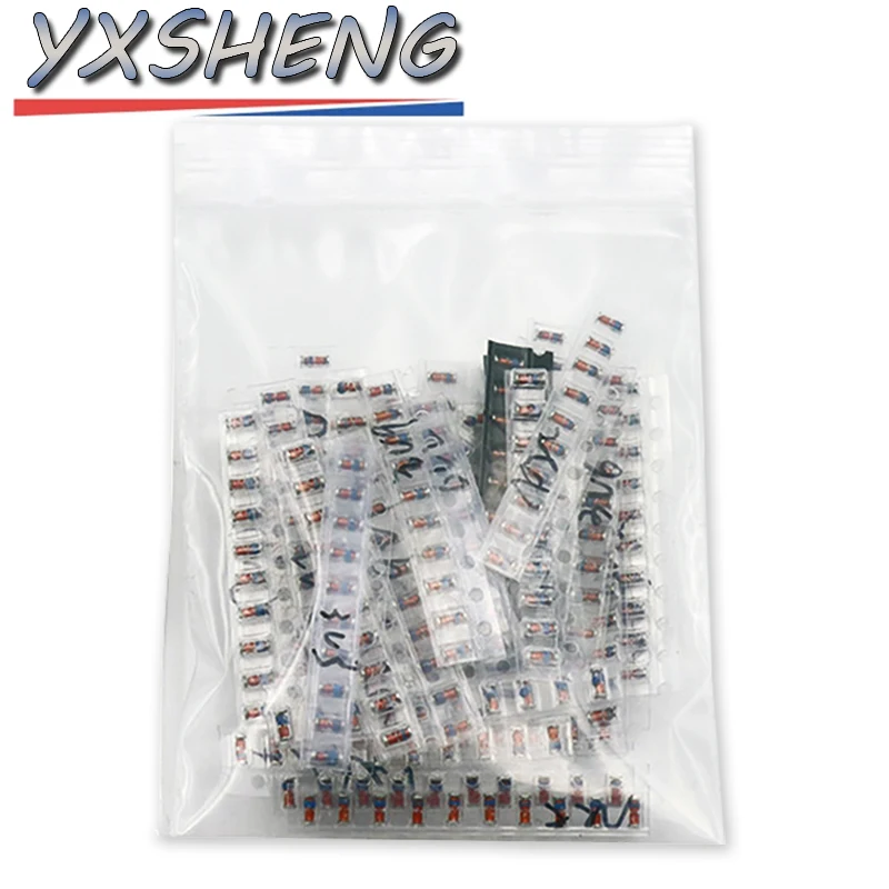 1500pcs 30value X50Pcs 2.0V 47V 1/2W LL34 SMD ZENER DIODE Assorted Kit 3 Boxes E - Foto 5