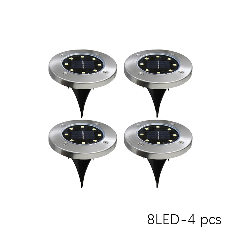 8/20LED Solar Power Disk Light Outdoor Garden Solar Underground Light Deck Light Spotlight Buried Led Lamp Garden Decoration solar garden lanterns Solar Lamps