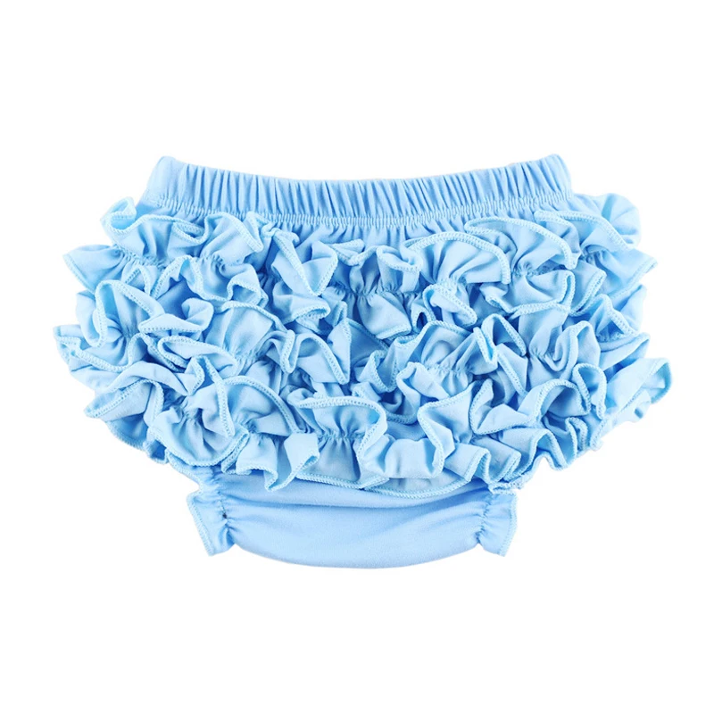 Summer Toddler Girls Ruffle Bloomer Diaper Covers Cotton Baby Girl Shorts Solid Color Icing Ruffle Baby Girl Bloomers