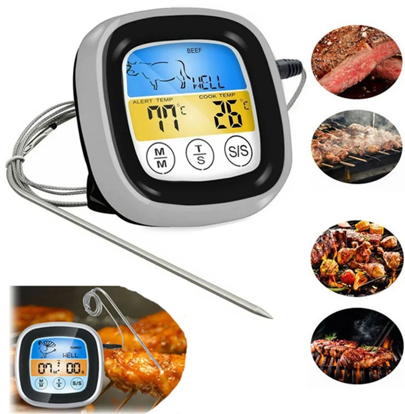 

Digital Meat Thermometer For Oven Remote Read LCD Digital Food Thermometer Meat Probe Kitchen Cooking BBQ