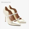 Leather Pointed Toe Stiletto Pumps for Women Elegant Designer Style High Heels Color Blocks Fashion Shallow Women Office Shoes 3