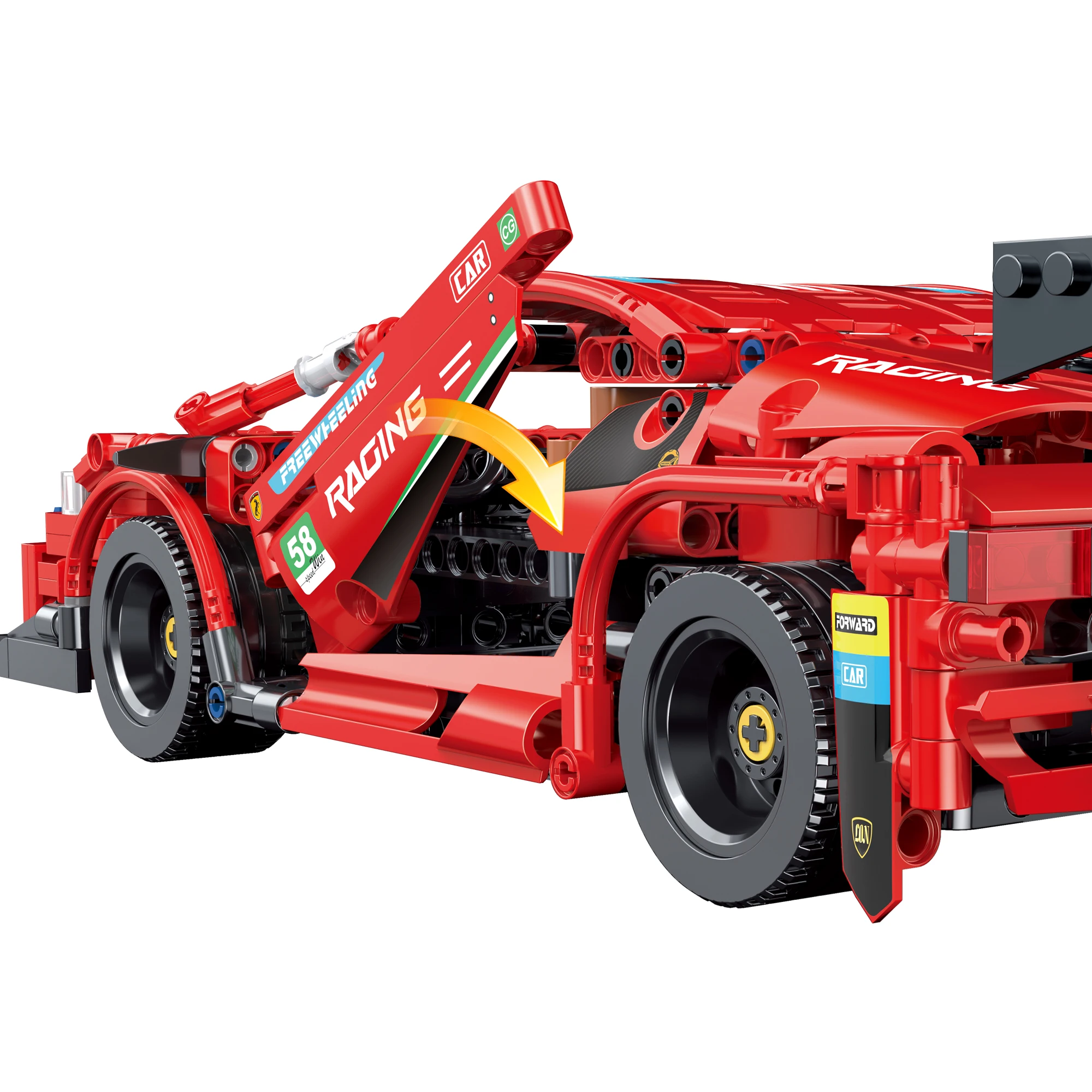 Red Racing Car Building Set - 642-Piece Collectible Sports Car Construction Kit - Perfect Back To School Toy For Boys