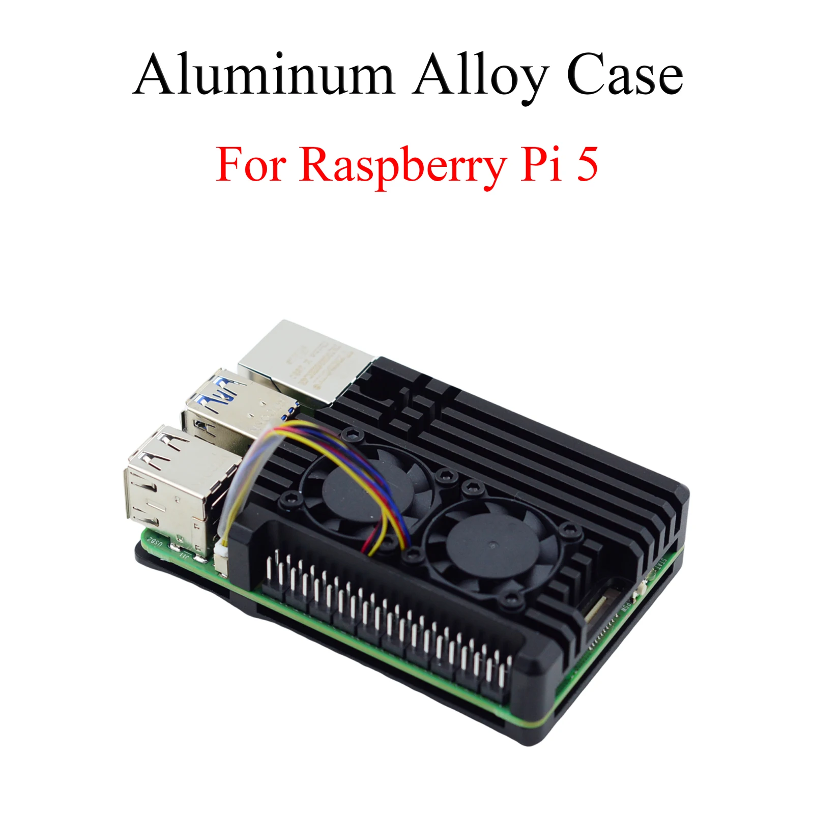 

Корпус для защиты Raspberry Pi чехол из алюминиевого сплава, защитная коробка с 2 PWM вентиляторами для Raspberry Pi 5