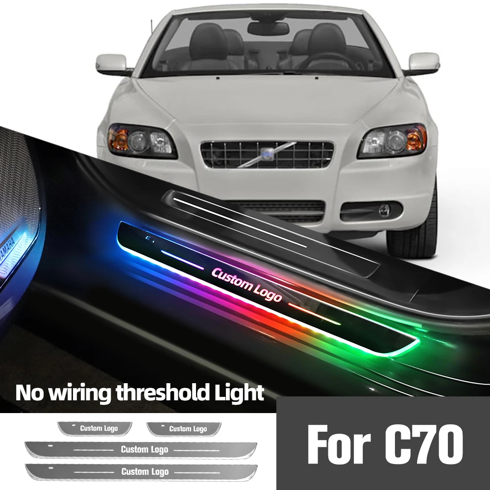 

For Volvo C70 1997-2013 2006 2007 2010 2012Car Door Sill Light Customized Logo LED Welcome Threshold Pedal Lamp Accessories