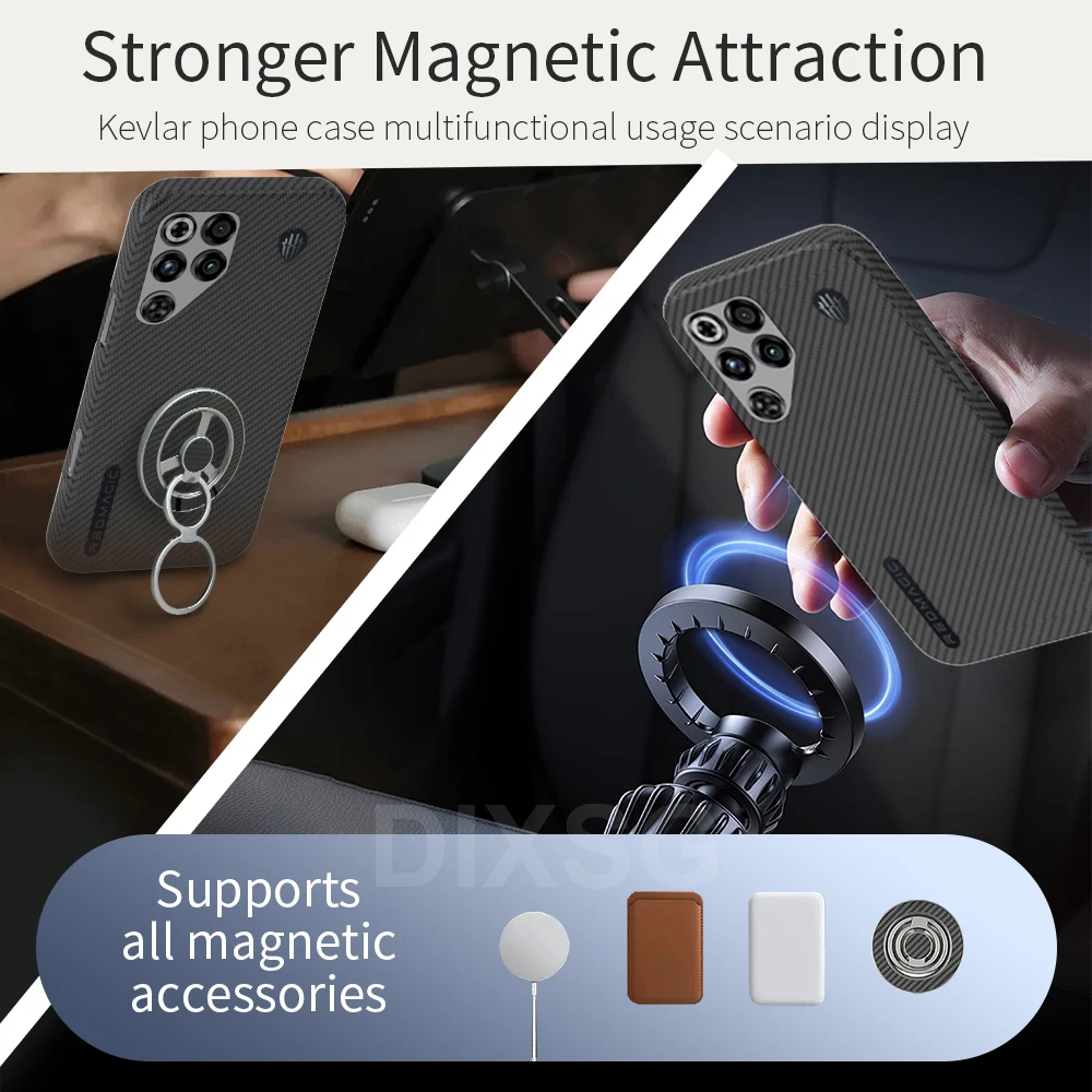 Carbon Fiber Ultra-Thin Phone Case with Aramid Fiber and Magnetic Protection