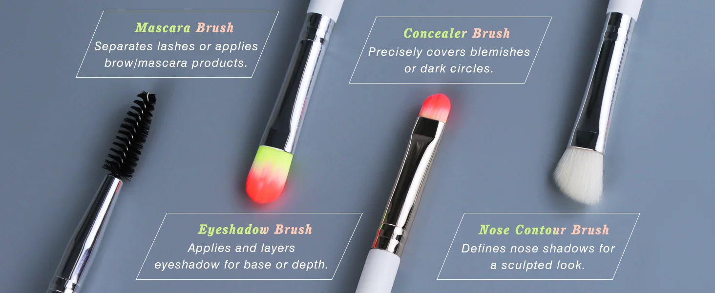 Description Picture 3 of item7pcs Eye Makeup Brush Set with 2 Makeup Sponges Blending Eyeshadow Makeup Brushes for Concealer Eyebrows Eyeliner Makeup Tools