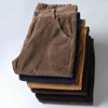 Men's Corduroy Pant Straight Fit Flat-Front Casual Chino Pants Business Fashion Trousers Male Brand Clothes 2