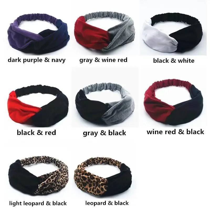 Baumwolle Twist Stirnbänder für Frauen Knoten Elastische Haarbänder Sport Yoga Stirnbänder Make-Up Spa Headwrap Verband Mädchen Haar Zubehör – Detail 11
