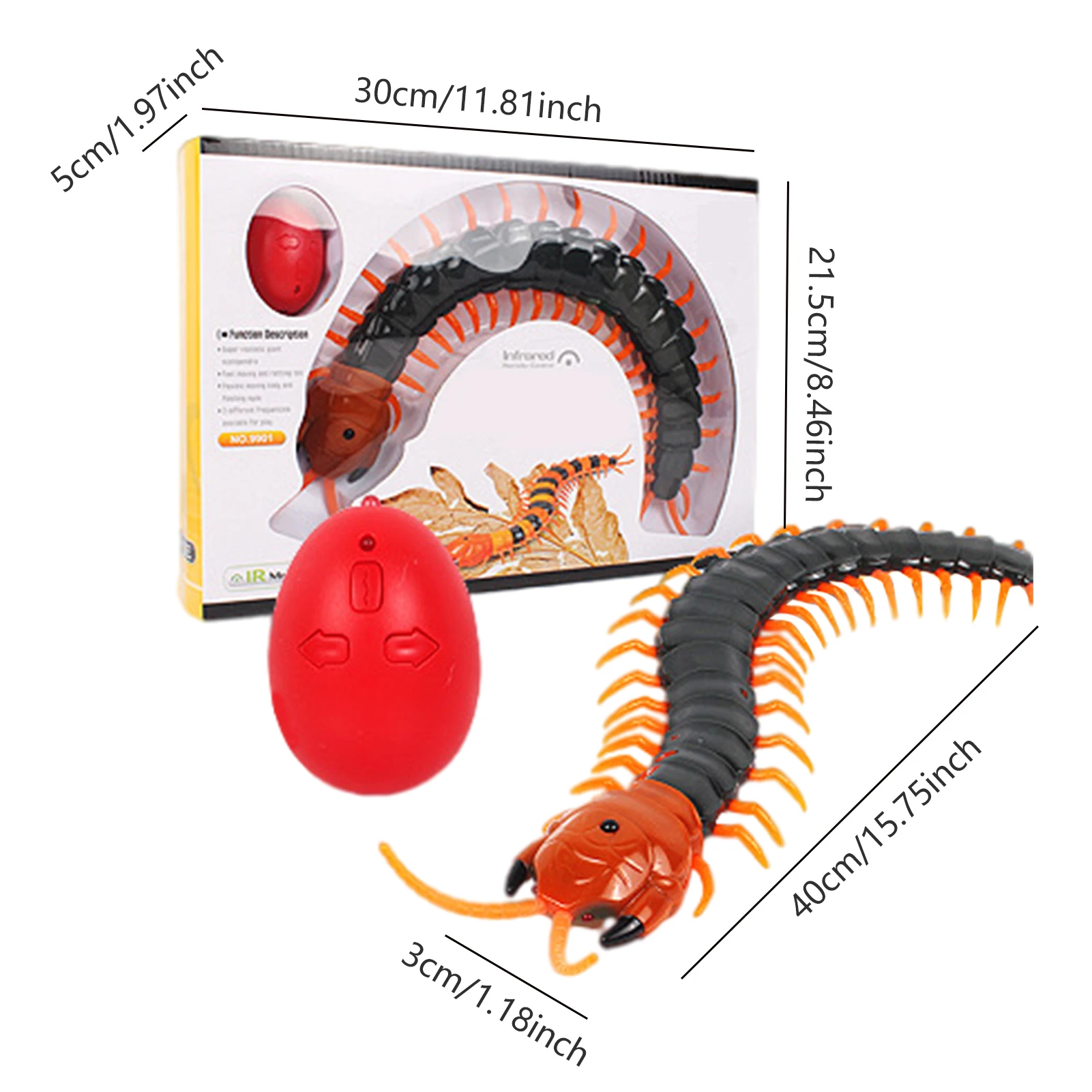 Rechargeable Simulation RC Centipede Toy Realistic Wireless RC Centipede Prank Toys Remote Control Scolopendra Prank Toy For 6