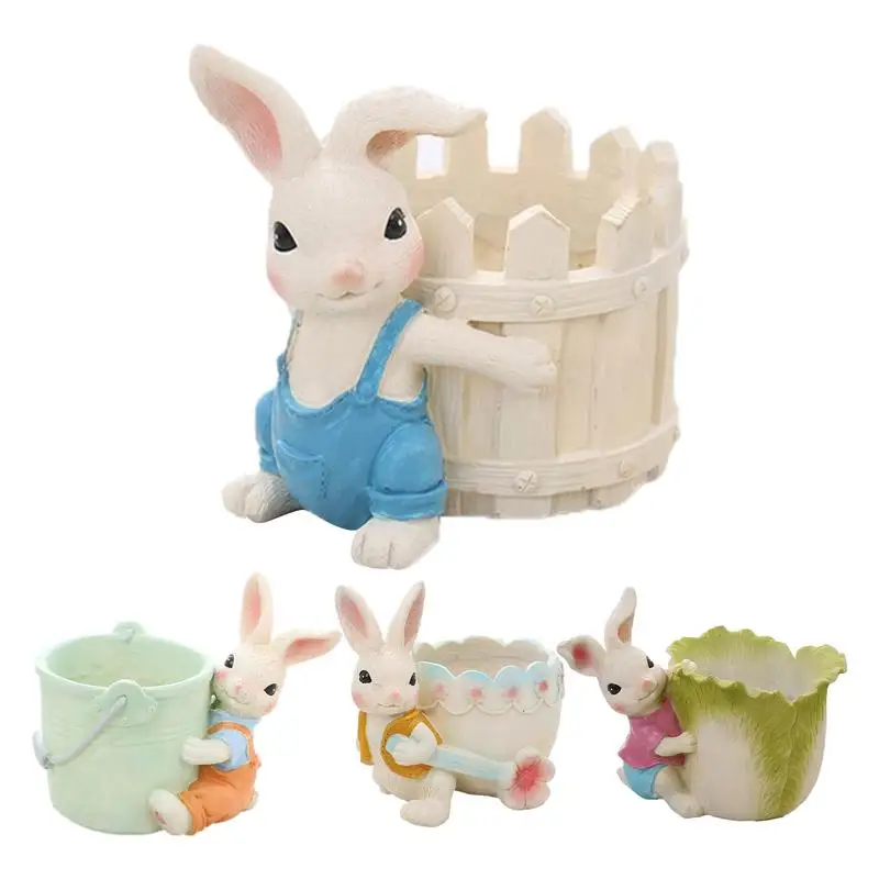 

Mini Succulent Pots Bunny Cartoon Succulent Planter Garden Ornaments Easter Succulent Planting Pot for Garden Courtyard Corridor