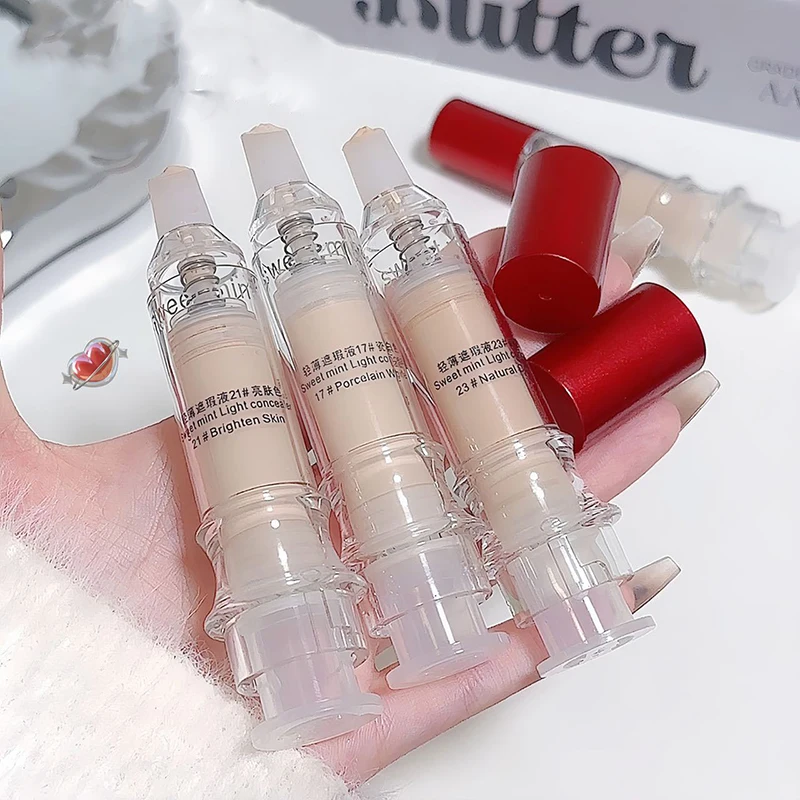 Needle Tube Concealer Liquid Foundation Dark Circles Corrector Nose Contour High Coverage BB Cream Korean Woman  Makeup Cosmetic 3