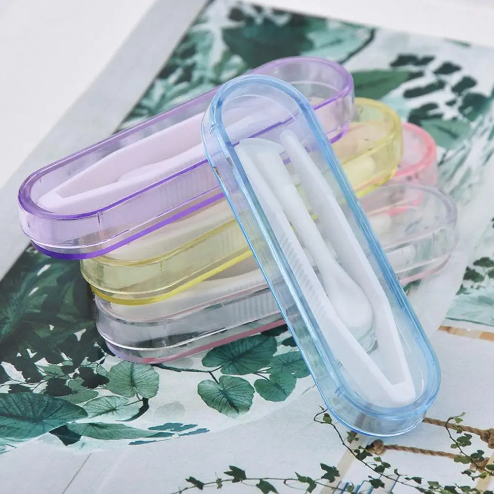 

1 Set Color Contact Lens Case Box Tweezers And Suction Stick For Eyes Care Tool Lenses Clip Combination Cosmetic Small Cup Cover