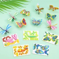 10 Pc /pack 3D Insect Puzzle DIY Dinosaur Tank Handmade Puzzle Children's Toys Kindergarten Gift Kids Present 2