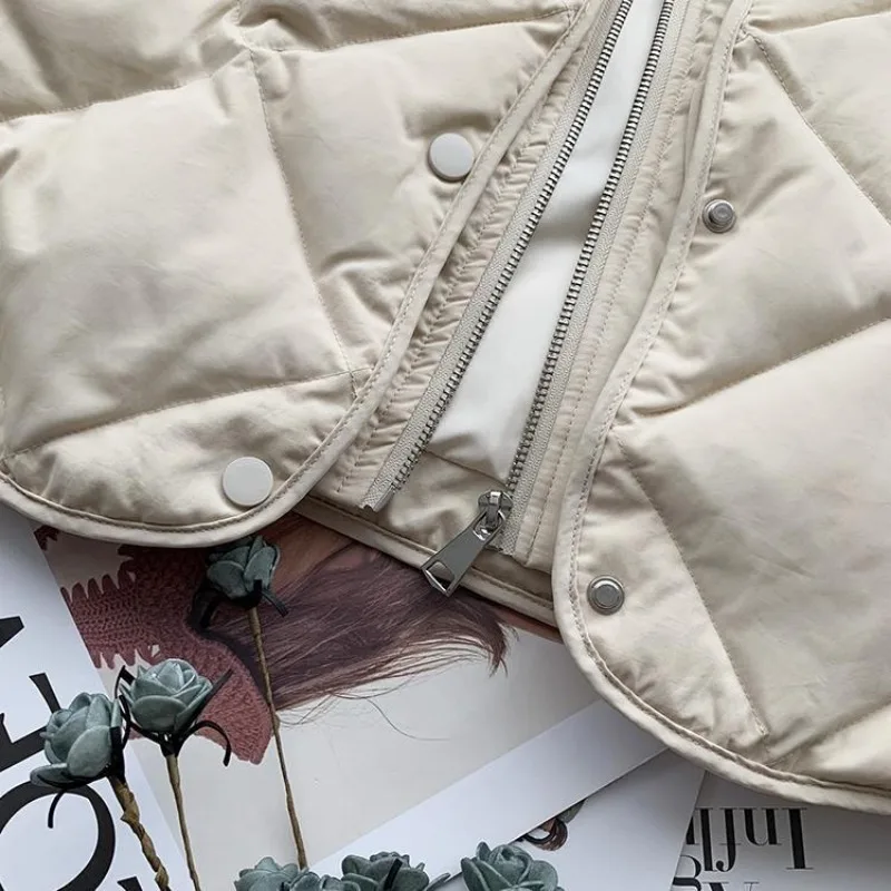 Turtleneck Winter Jackets Women Quilted Down Jacket Warm Zipper Button White Duck Down Coats Korean Lightweight Outerwear New