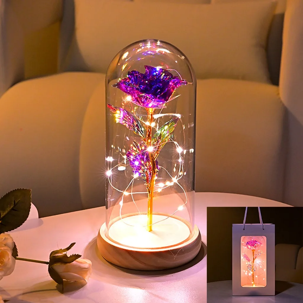 LED Galaxy Rose Artificial Flowers - Wedding, Valentine's, and Mother's Day Decoration Gift (Battery Not Included)