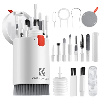 K&F Concept 20in1 iPhone AirPods Kit di pulizia multifunzione Spazzola per pulizia per obiettivo fotocamera tastiera schermo mobile Labtop
