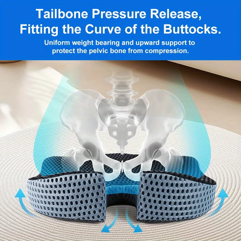 Comfort Car Booster Seat Cushion,Memory Foam Cushion,with Non-Slip Base, Black, Improves Posture & Vision