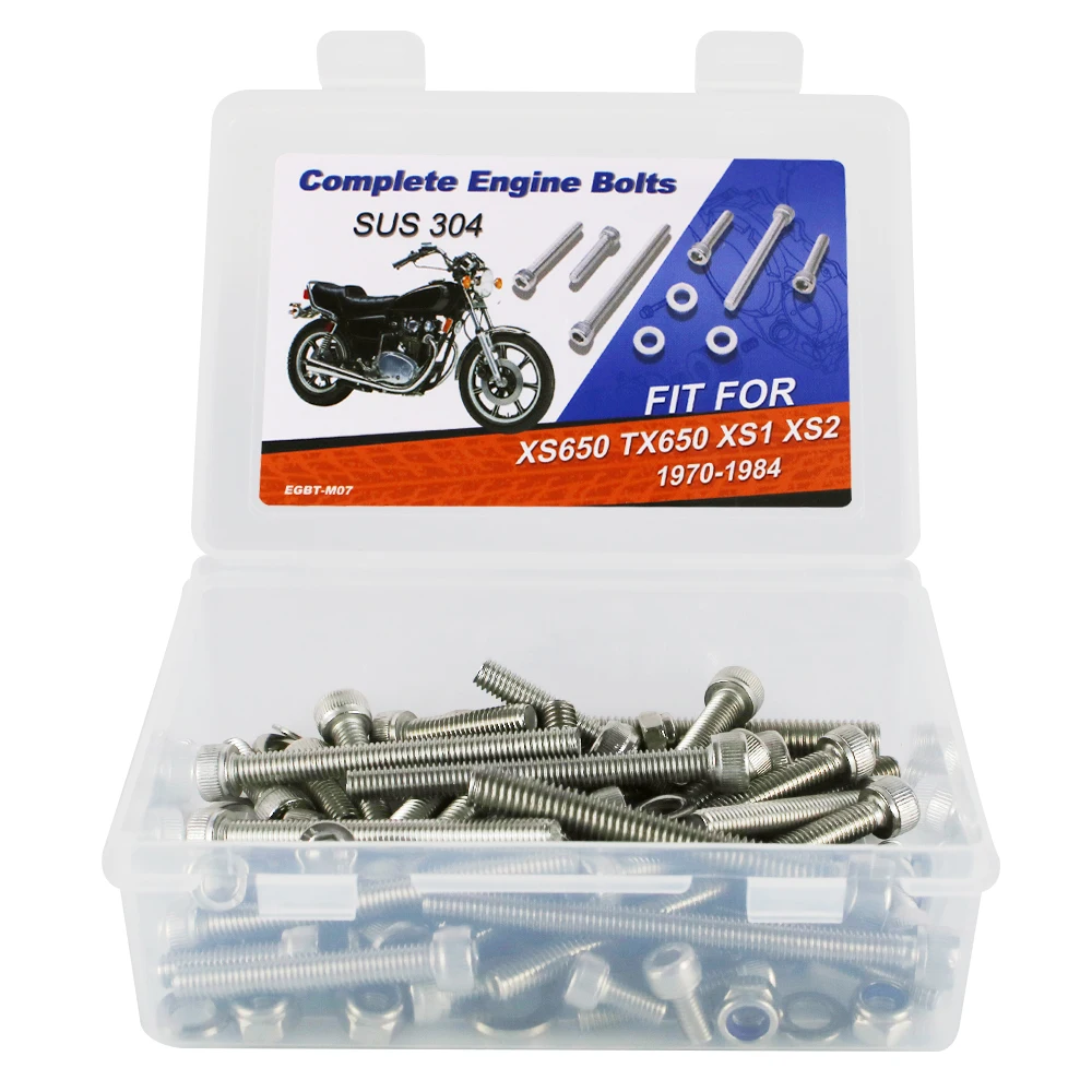 106PCS ATV Stainless Engine Bolt Screws Kit For YAMAHA XS650 TX650 XS1 & XS2 1970-1984