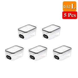 5-Piece Sealed Food Storage Container Set with Lids (0.52L 5Pcs)