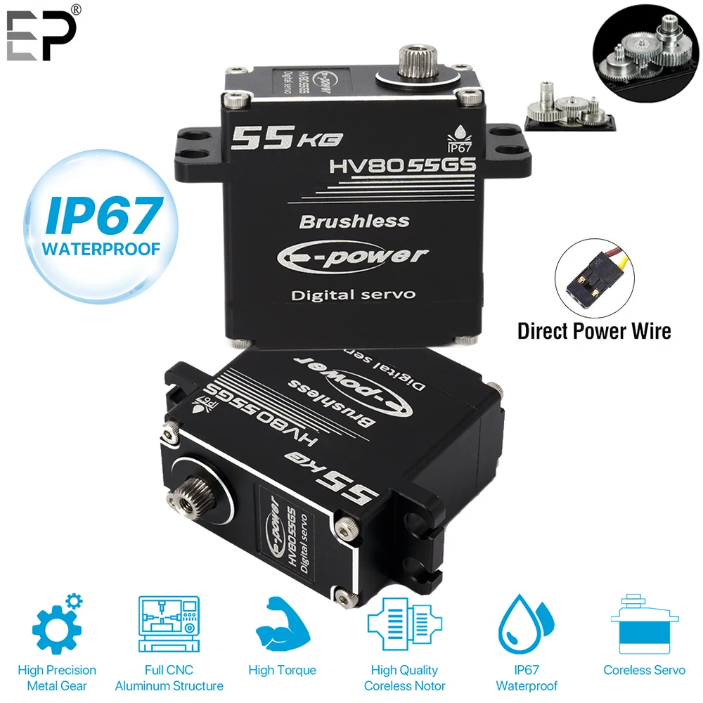 Servo RC ANNIMOS 35kg Sans Balais Métal IP67 - Moteur Direction Numérique Puissant Et Rapide Pour Voitures 1/8 1/10