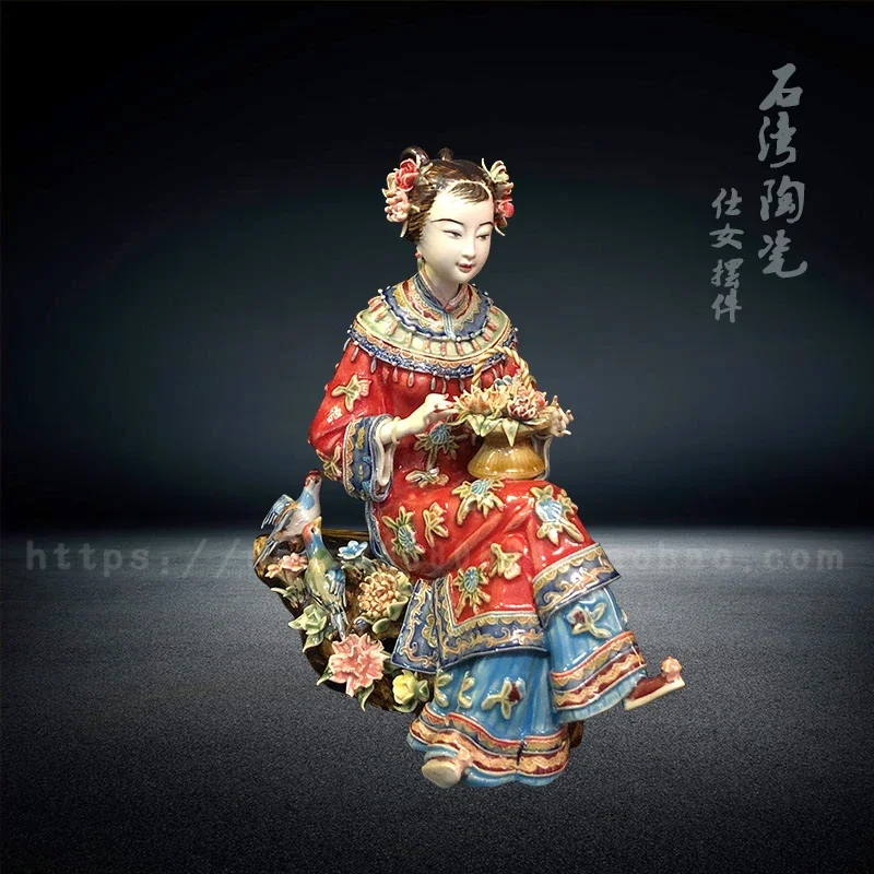 

New Chinese ceramic ornaments, ladies' manual TV cabinet, porch wine cabinet decoration, living room decoration
