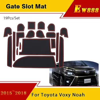 Toyota Voxy Noah Esquire 80 R80 85 2015 2016 2017 2018 미끄럼 방지 고무 컵 쿠션 도어 그루브 매트 19Pc 액세서리 스티커