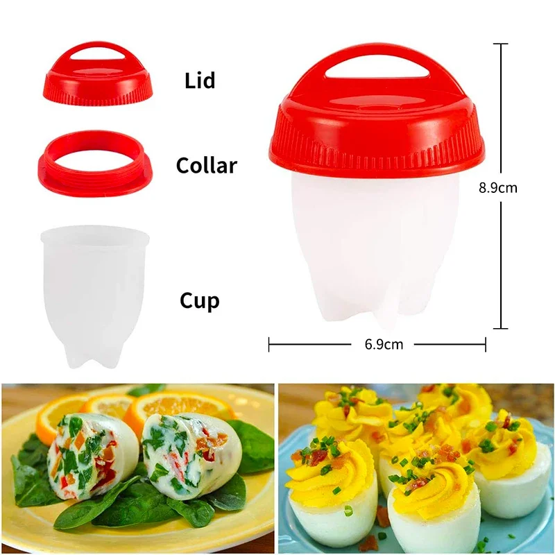 BPA Free Silicone Egg Boiler Steamer Cook Cups 3/6pcs