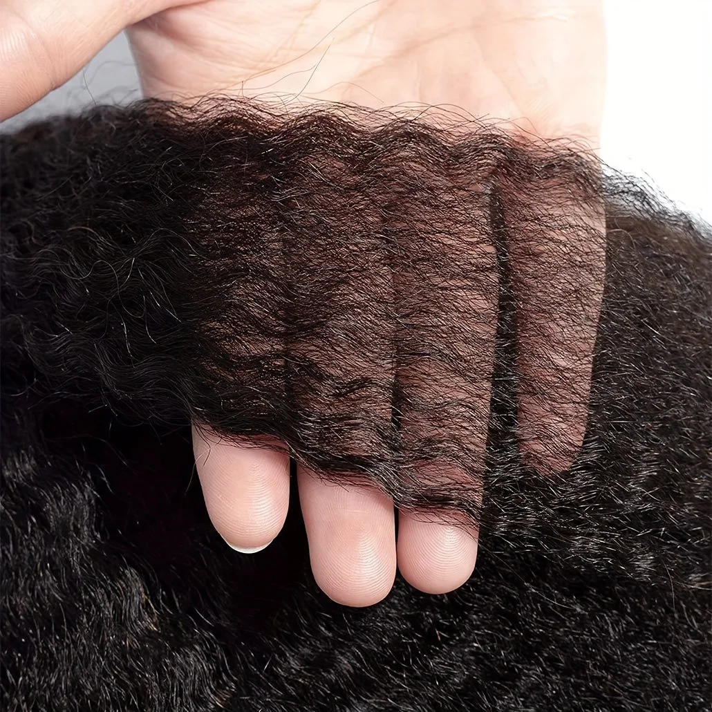 Kinky Straight Human Hair Bundles With 4x4 Lace Closure 12A Brazilian 100% Human Hair 13x4 13x6 Lace Frontal Only For Women 3