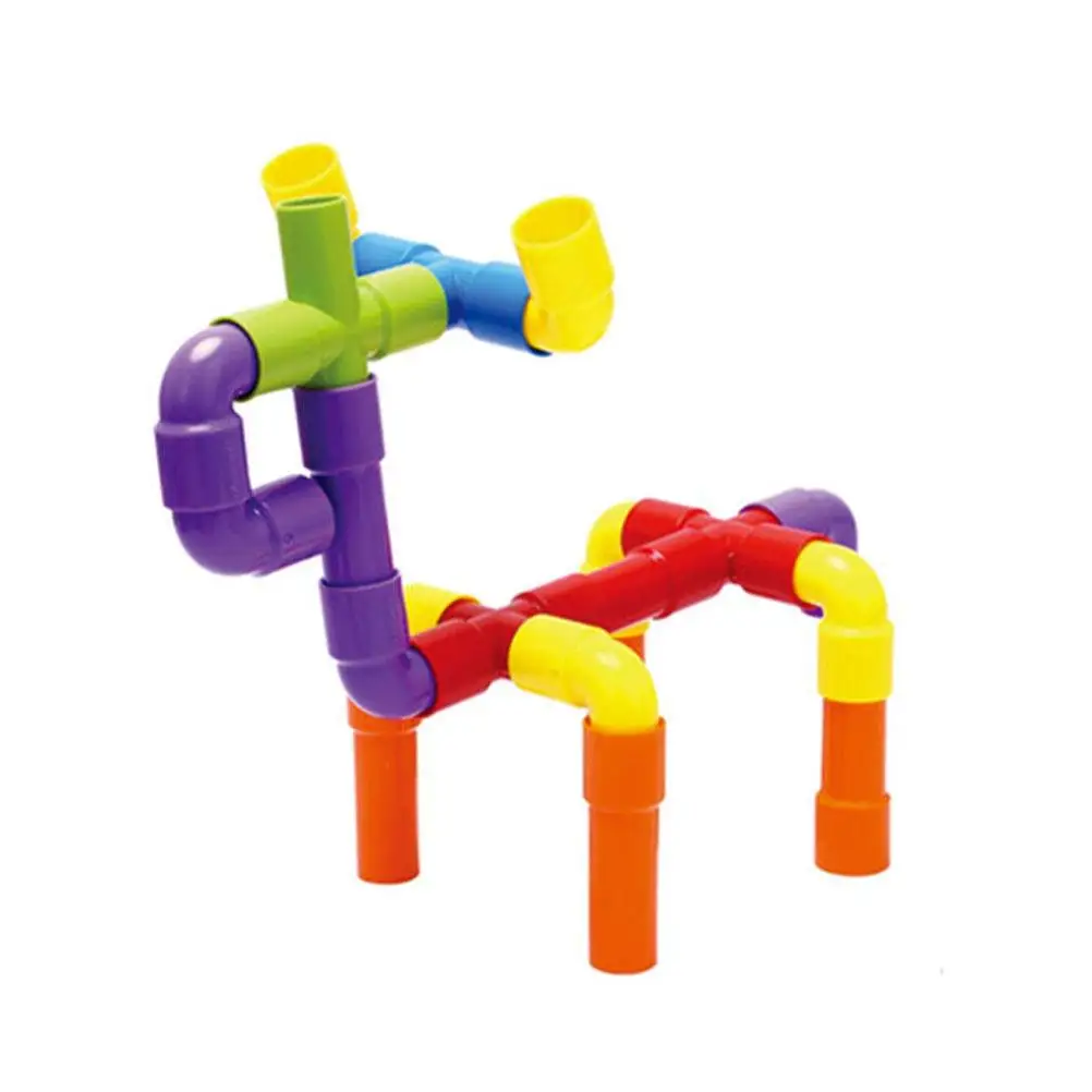 Plastic Water Pipe Building Blocks Toys Pipeline Construction Toys Montessori Educational Children Birthday Gifts