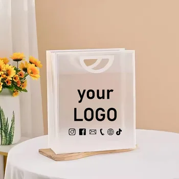 10 sacchetti per bomboniere, sacchetti per imballaggio cosmetico, sacchetti di plastica rigidi in PVC addensato, promozione eventi, logo personalizzabile 1