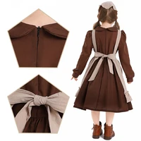 Robe de Cosplay de demoiselle d'honneur cendrillon pour filles, Costume de fête d'halloween, déguisement de spectacle sur scène, vêtements pour enfants, tablier, foulard 3