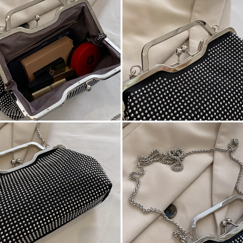 Luxury Women's Bag Simple Evening Crossbody Messenger Clutch Diamond Handbag For Women 2023 Fashion Female Women's Shoulder Bag