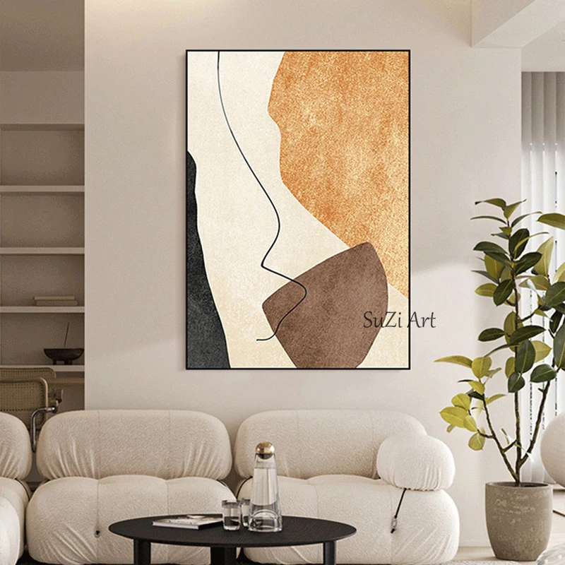 

Hand-painted Abstract Oil Painting Wall Art On Canvas Housewarming Gift Home Decor Mural Living Room Porch Corridor Frameless