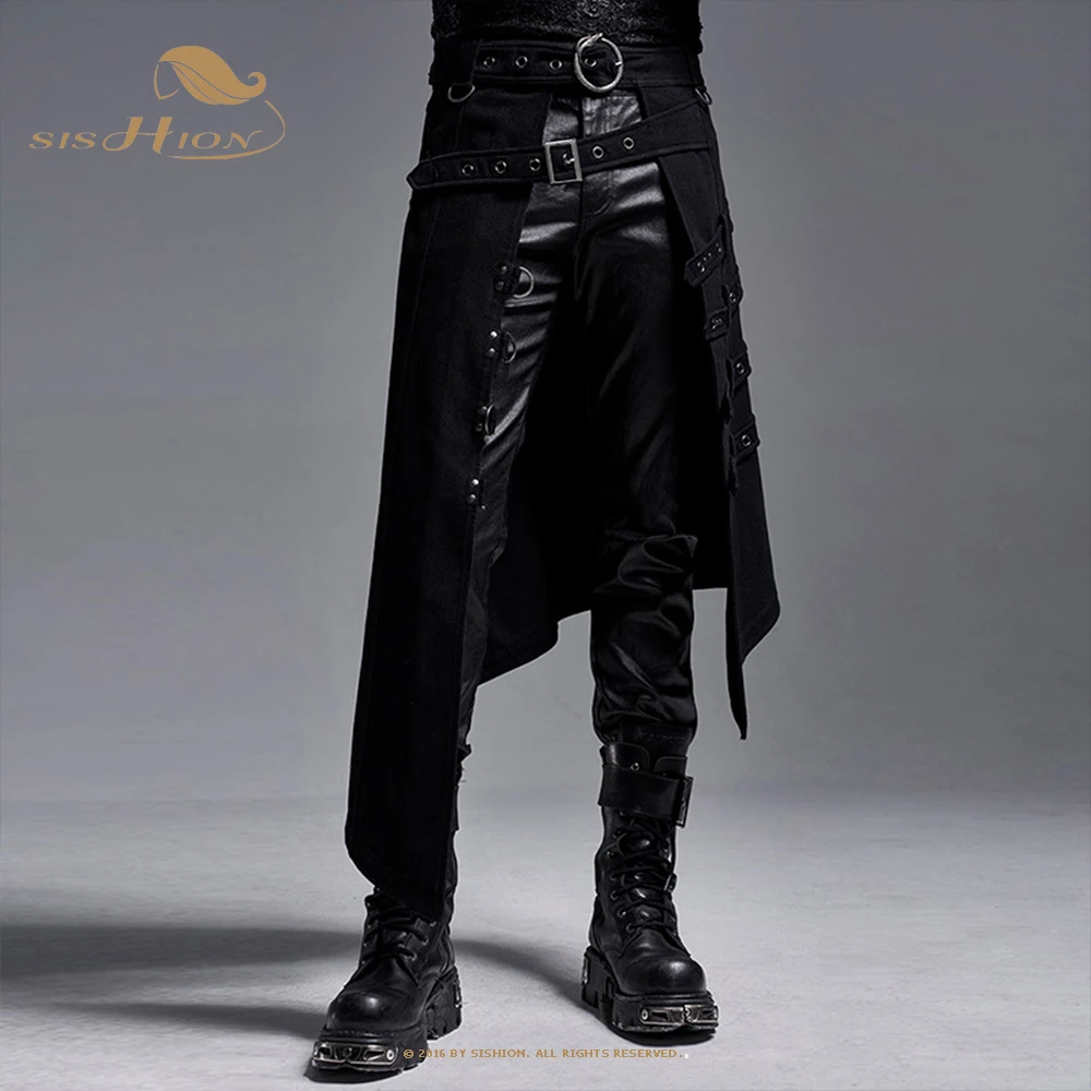 

SISHION Medieval Women Black Punk Skirt VD3863 Halloween Renaissance Performance Clothes Gothic Goth Asymmetric Skirts