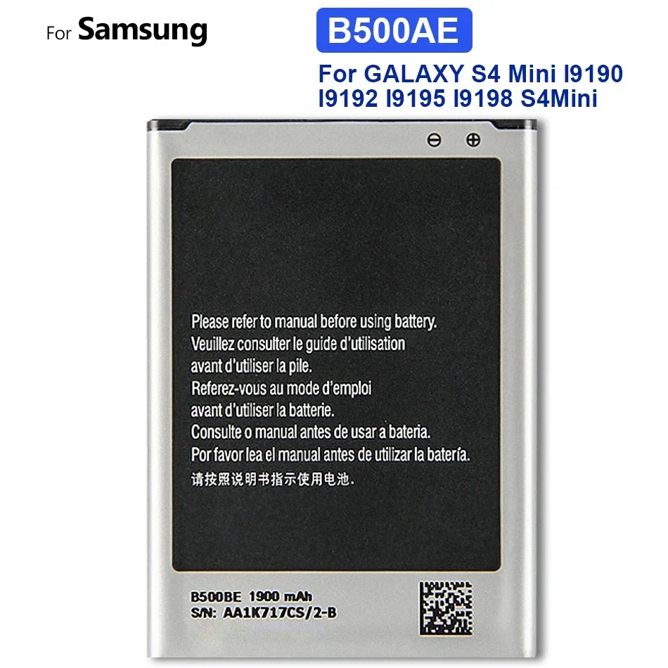 Batteria B500Be B500Ae Per Samsung Galaxy S4 Mini I9190 I9192 I9195 I9198 S4Mini 1900Mah