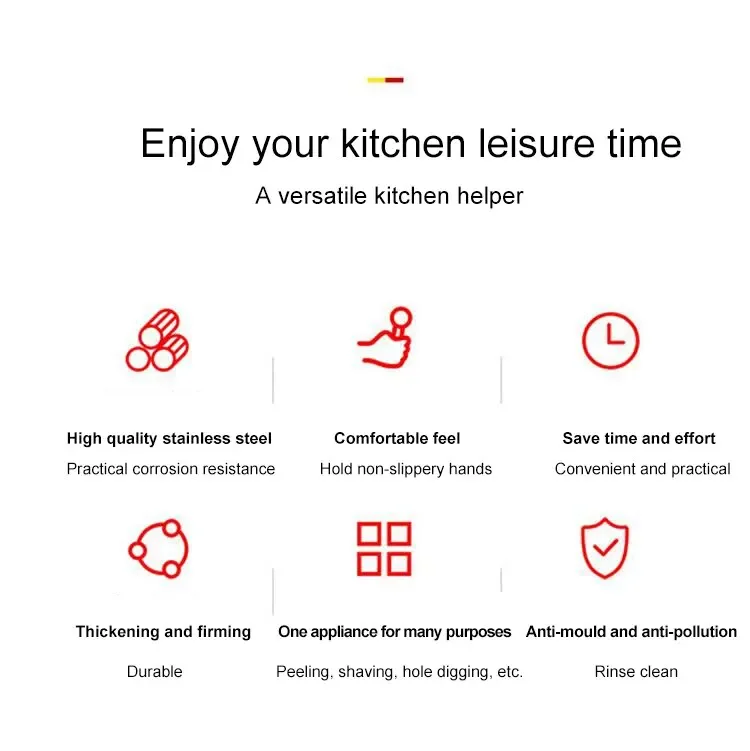 Description Picture 3 of item1PCS Stainless Vegetables Tool Portable Manual Easy Clean With Handle Multi Purpose Home Kitchen Article