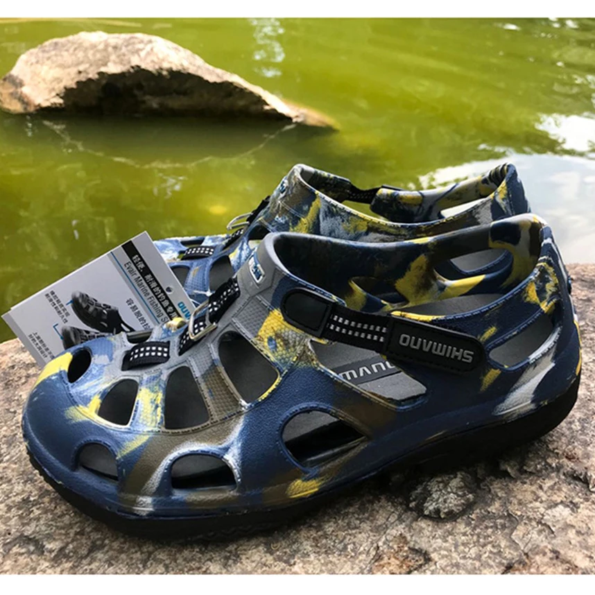Fly Fishing Shoes Fish Sandals Upstream Shoe Wading Fishing Special Outdoor Boat Waterproof Non-slip Hole Shoes Sandals